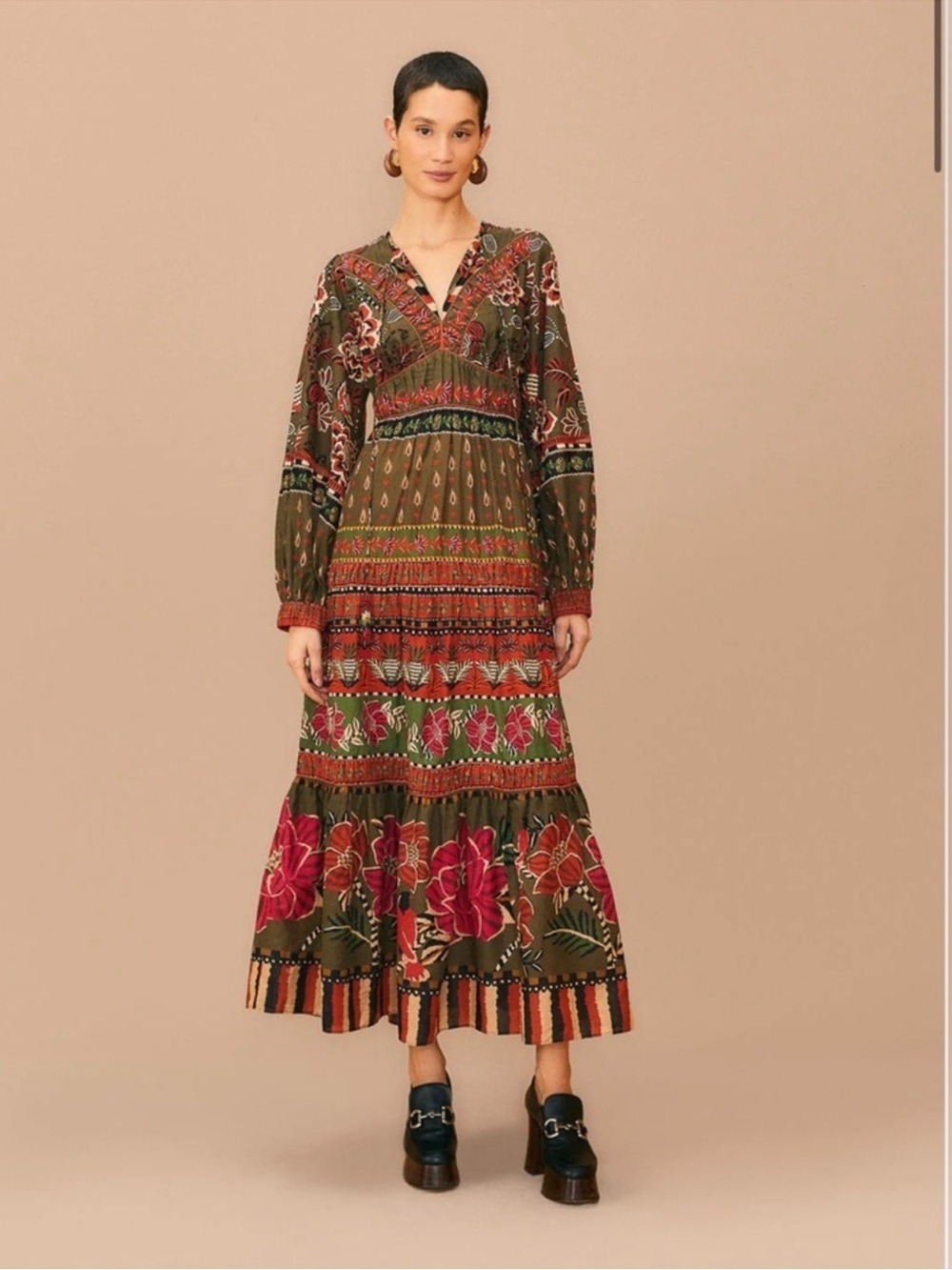 Farm Rio Multicolor Ainika Floral Garden Maxi Dress